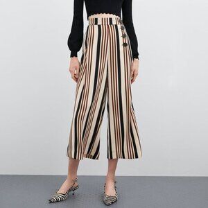 Zara wide leg culottes striped pants